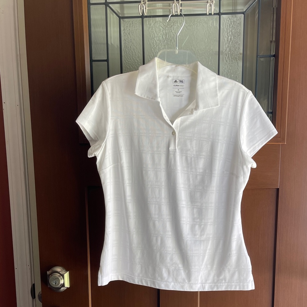Adidas women’s golf polo, Climacool drifit, size M